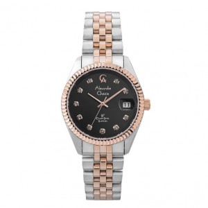 Alexandre Christie AC 5013 Silver Rosegold Black Lady LDBTRBA